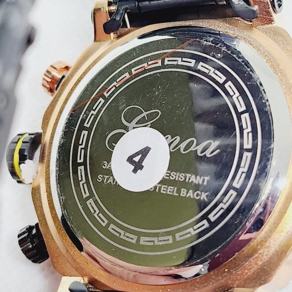 Multi-Functional Quartz Movement Watch in ION Plated Rose Gold & black stainless - Picture 6 of 7